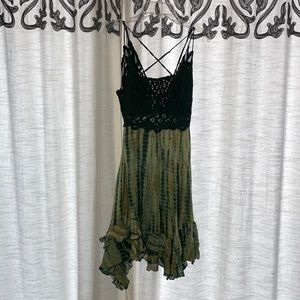 Free People Women's Intimately Adella Tie Dye Slip Green